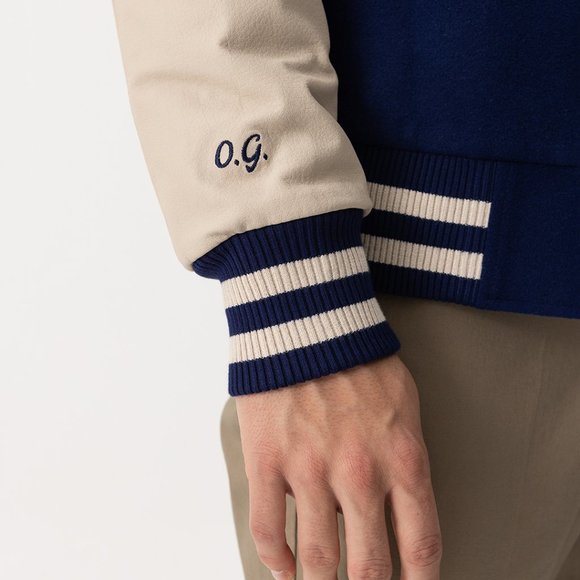 Benjamin Barker BBRC OG Varsity Jacket (Cream/Blue) - Picture 2 of 6